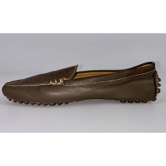Lands' End Womens Leather Loafers Brown 8 B Comfort Slip On Shoe Classic Preppy - Picture 6 of 10